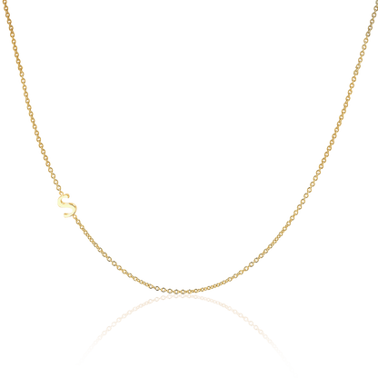 14K Gold Plating Asymmetrical Initial Necklace